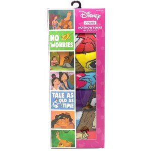Disney Socks Women Size 4-10 No Show Ankle 7 Pairs 90s Movies Belle Simba